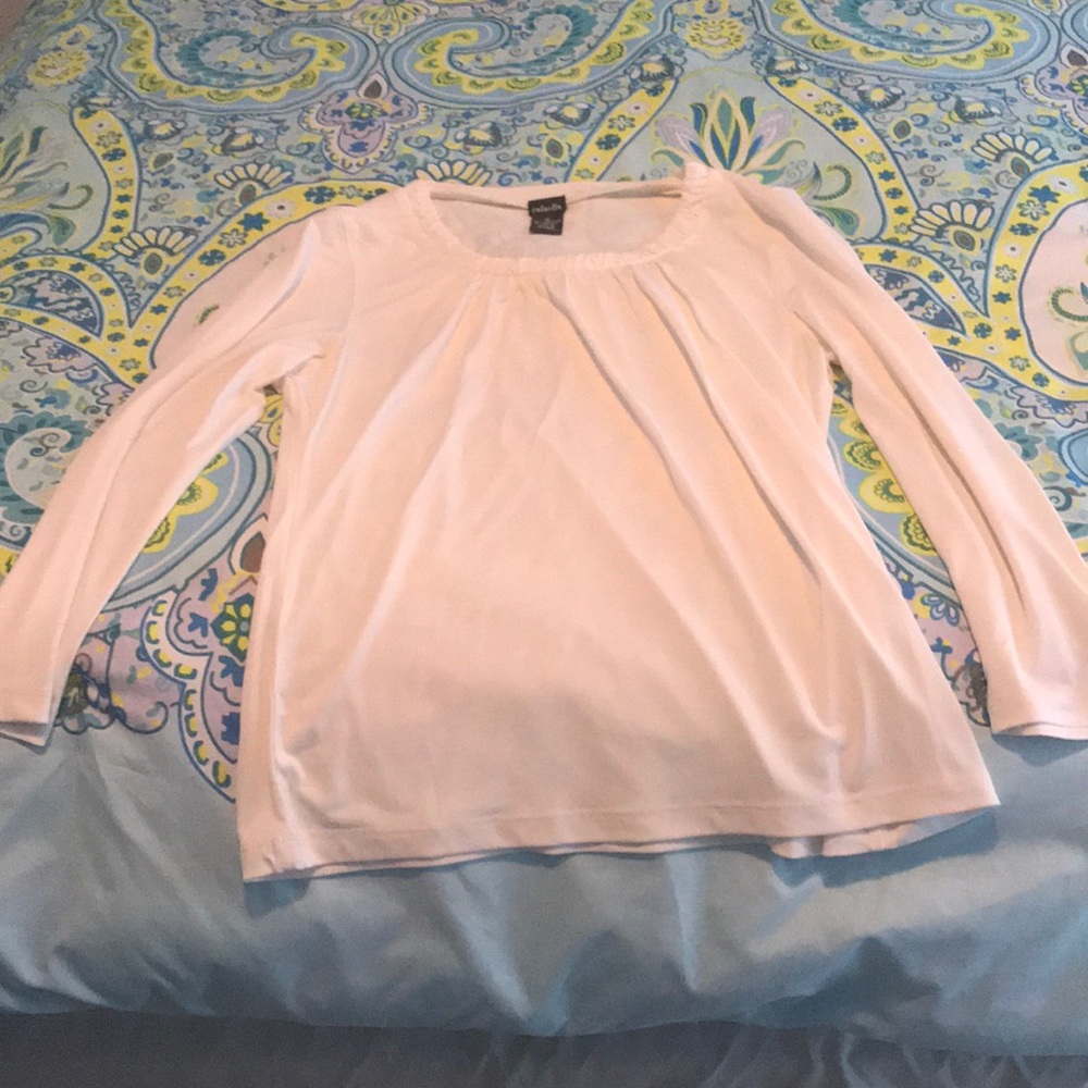 Rafaella polyester long sleeved white shirt